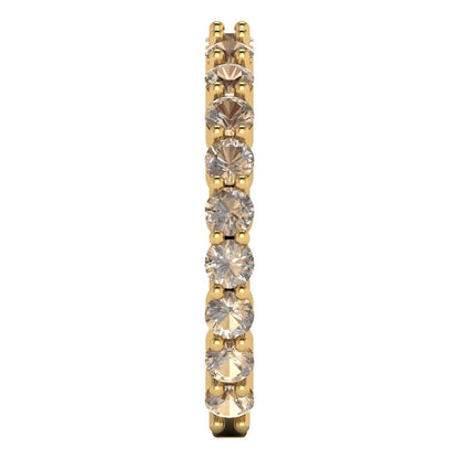 1.2 cttw Yellow Moissanite Round Cut Yellow Gold Eternity Wedding Band
