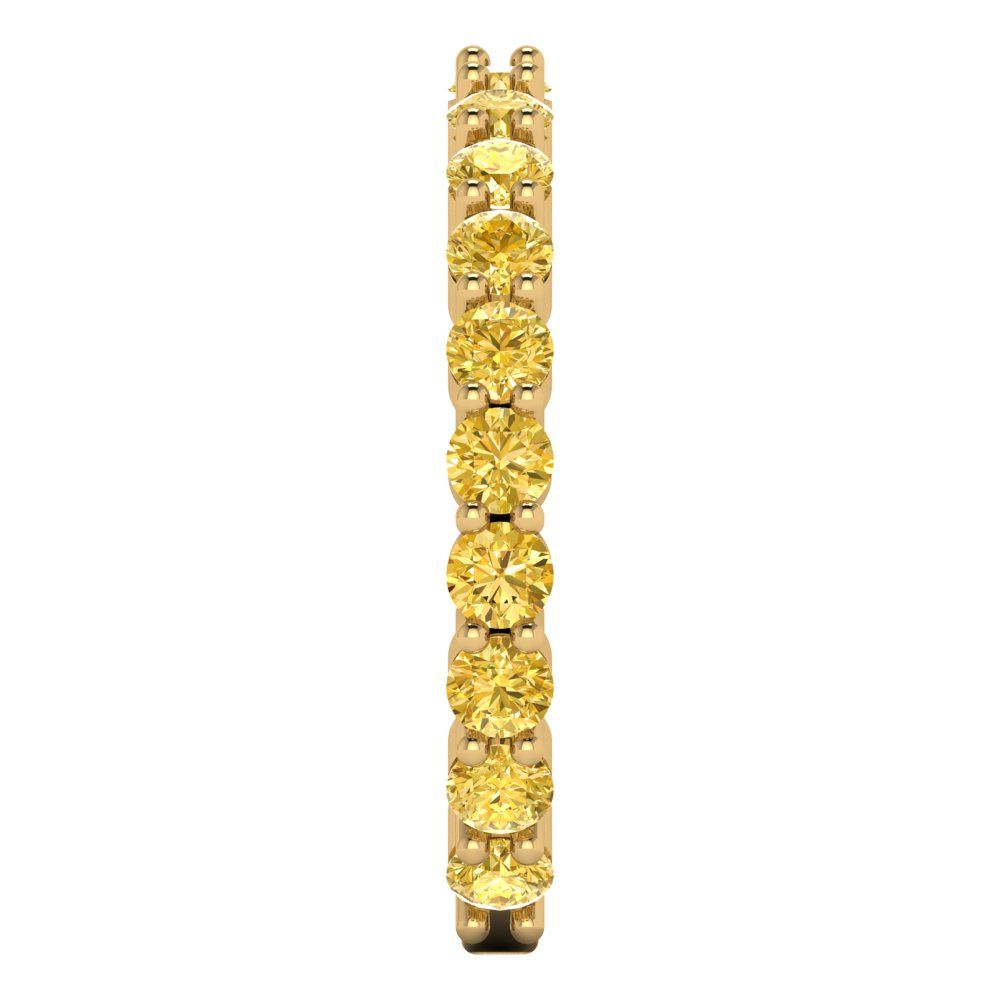 1.2 cttw Simulated Yellow Diamond Round Cut Yellow Gold Eternity Wedding Band
