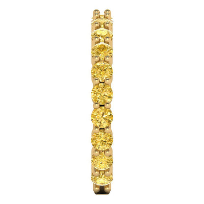 1.2 cttw Simulated Yellow Diamond Round Cut Yellow Gold Eternity Wedding Band