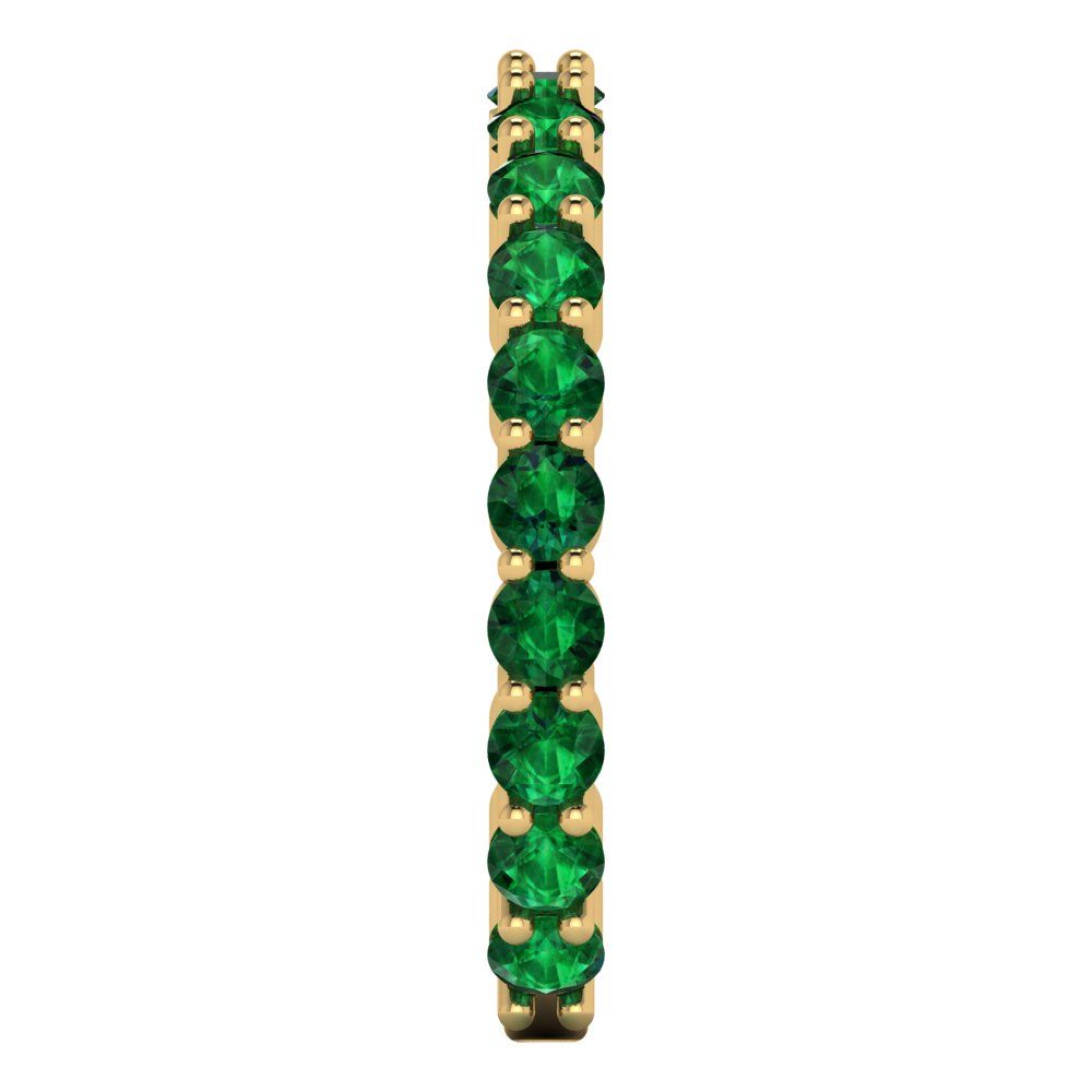 1.2 cttw Simulated Emerald Round Cut Yellow Gold Eternity Wedding Band