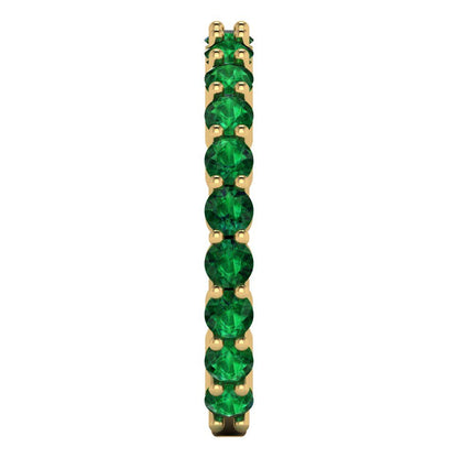 1.2 cttw Simulated Emerald Round Cut Yellow Gold Eternity Wedding Band