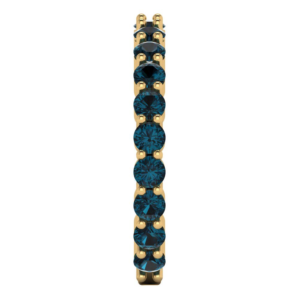 1.2 cttw Natural London Blue Topaz Round Cut Yellow Gold Eternity Wedding Band