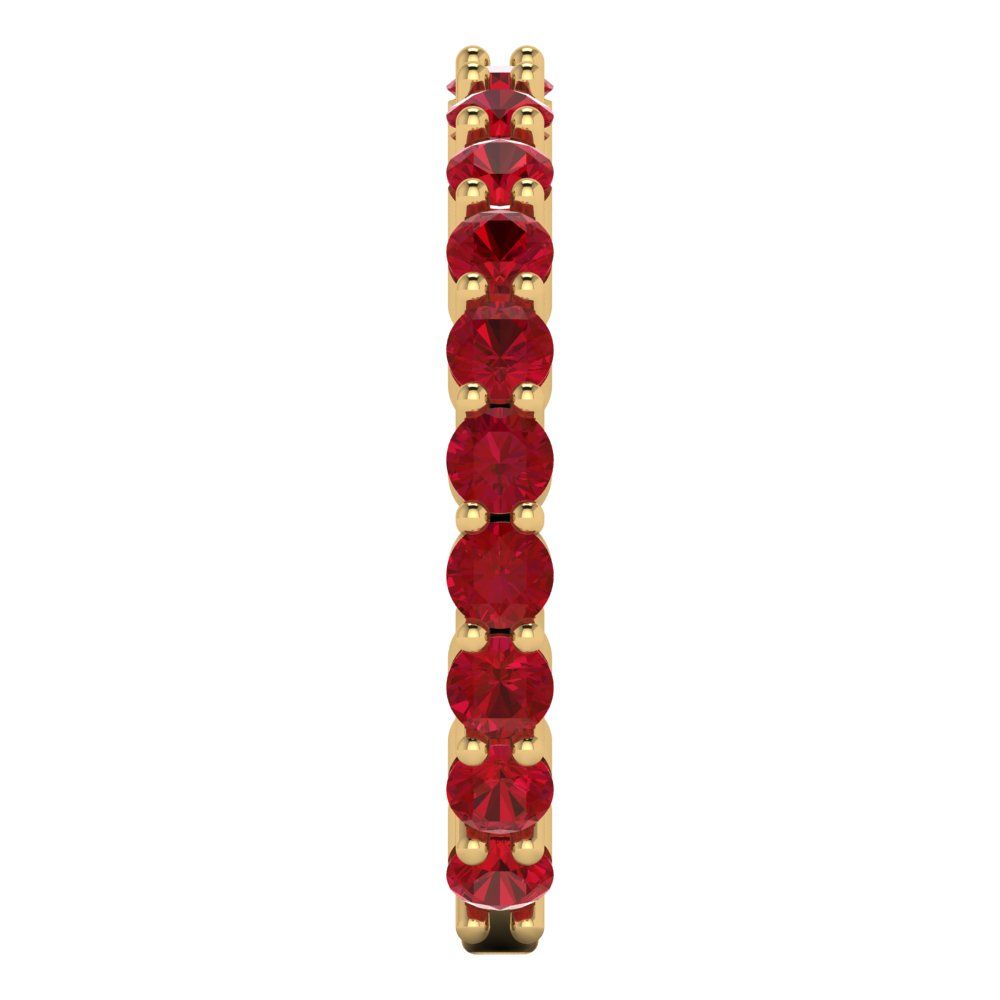 1.2 cttw Simulated Pink Tourmaline Round Cut Yellow Gold Eternity Wedding Band