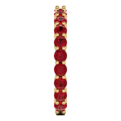 1.2 cttw Simulated Pink Tourmaline Round Cut Yellow Gold Eternity Wedding Band