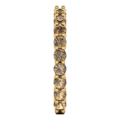 1.2 cttw Simulated Champagne Diamond Round Cut Yellow Gold Eternity Wedding Band