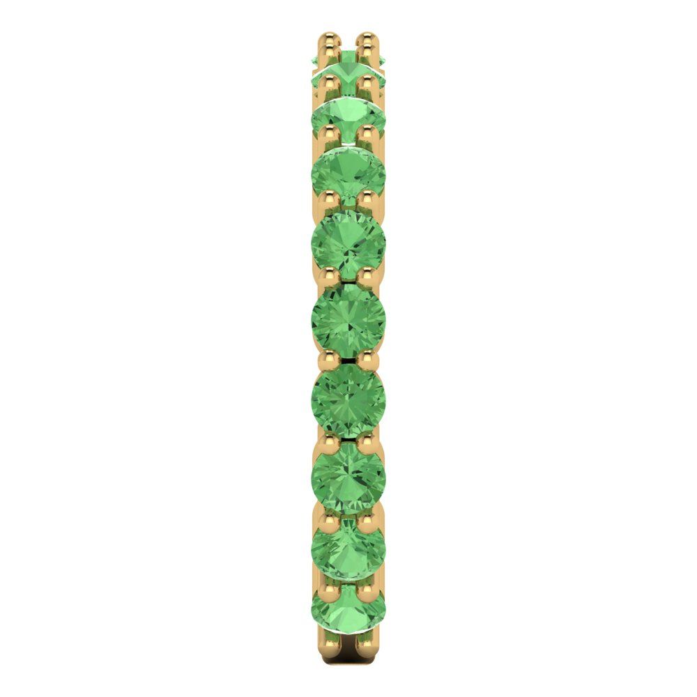 1.2 cttw Simulated Green Diamond Round Cut Yellow Gold Eternity Wedding Band