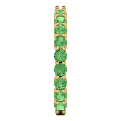 1.2 cttw Simulated Green Diamond Round Cut Yellow Gold Eternity Wedding Band
