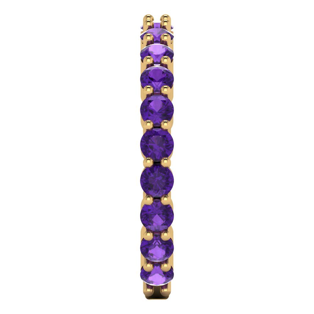 1.2 cttw Natural Amethyst Round Cut Yellow Gold Eternity Wedding Band