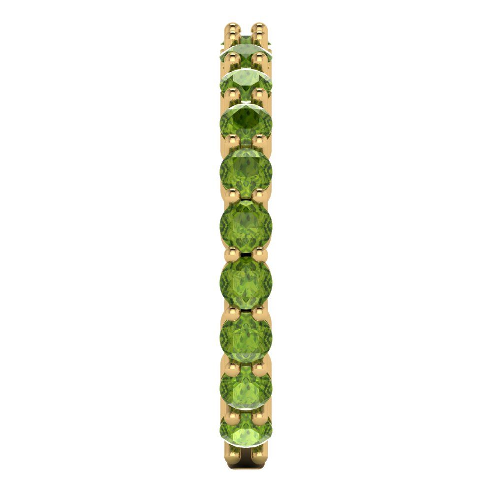 1.2 cttw Natural Peridot Round Cut Yellow Gold Eternity Wedding Band