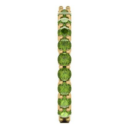 1.2 cttw Natural Peridot Round Cut Yellow Gold Eternity Wedding Band