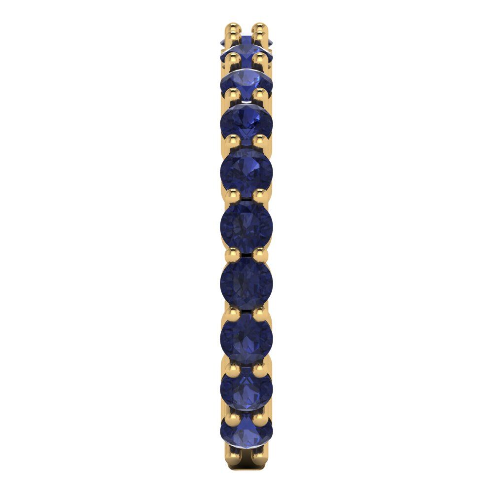 1.2 cttw Simulated Blue Sapphire Round Cut Yellow Gold Eternity Wedding Band