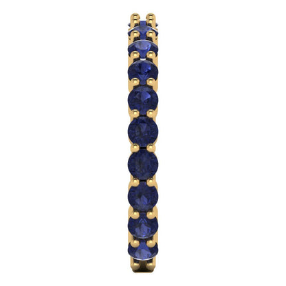 1.2 cttw Simulated Blue Sapphire Round Cut Yellow Gold Eternity Wedding Band