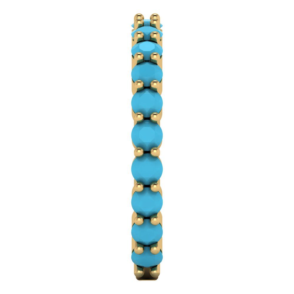 1.2 cttw Simulated Turquoise Round Cut Yellow Gold Eternity Wedding Band