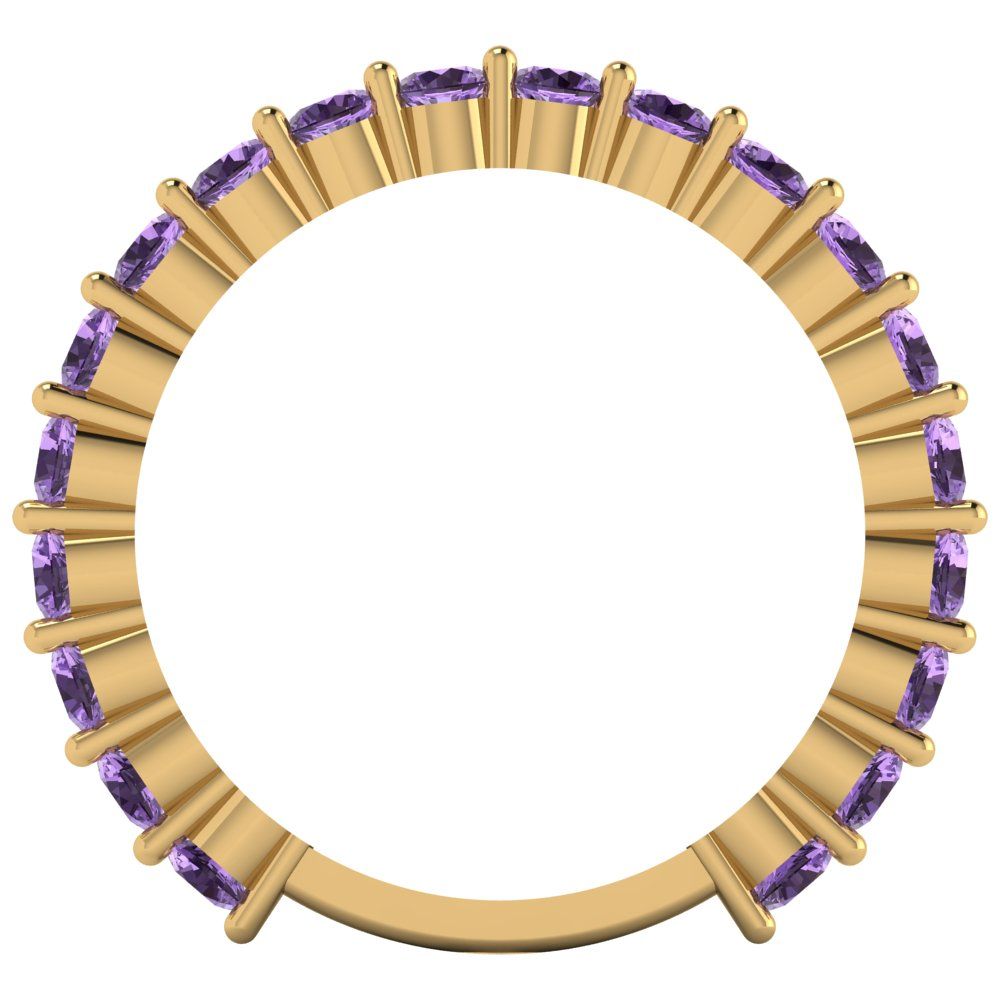 1.2 cttw Simulated Alexandrite Round Cut Yellow Gold Eternity Wedding Band