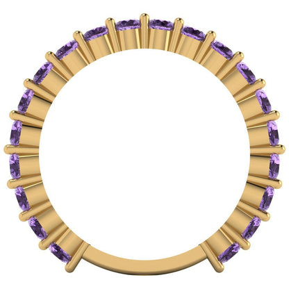 1.2 cttw Simulated Alexandrite Round Cut Yellow Gold Eternity Wedding Band