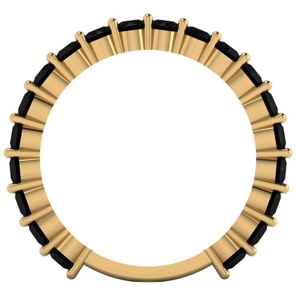 1.2 cttw Natural Onyx Round Cut Yellow Gold Eternity Wedding Band