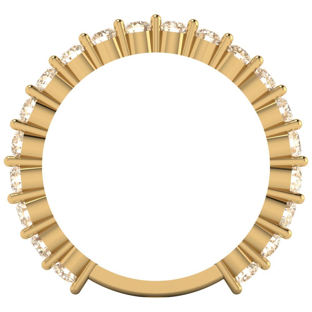 1.2 cttw Natural Morganite Round Cut Yellow Gold Eternity Wedding Band