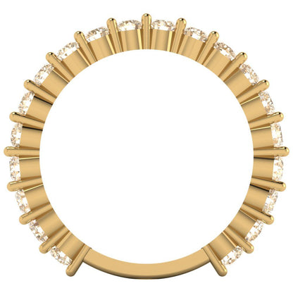 1.2 cttw Natural Morganite Round Cut Yellow Gold Eternity Wedding Band