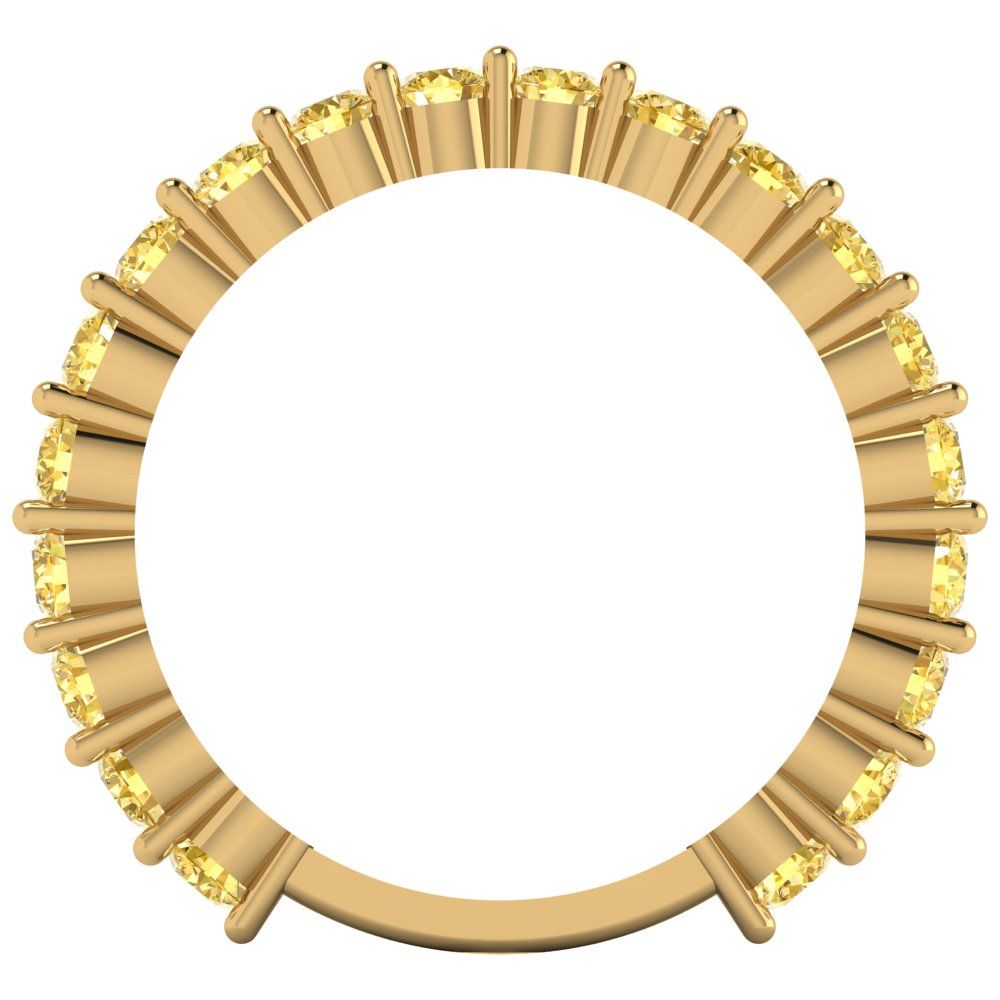 1.2 cttw Simulated Yellow Diamond Round Cut Yellow Gold Eternity Wedding Band