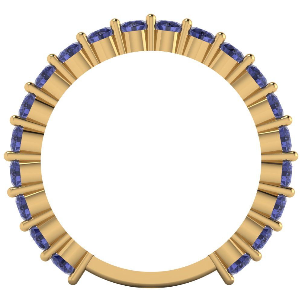 1.2 cttw Simulated Tanzanite Round Cut Yellow Gold Eternity Wedding Band