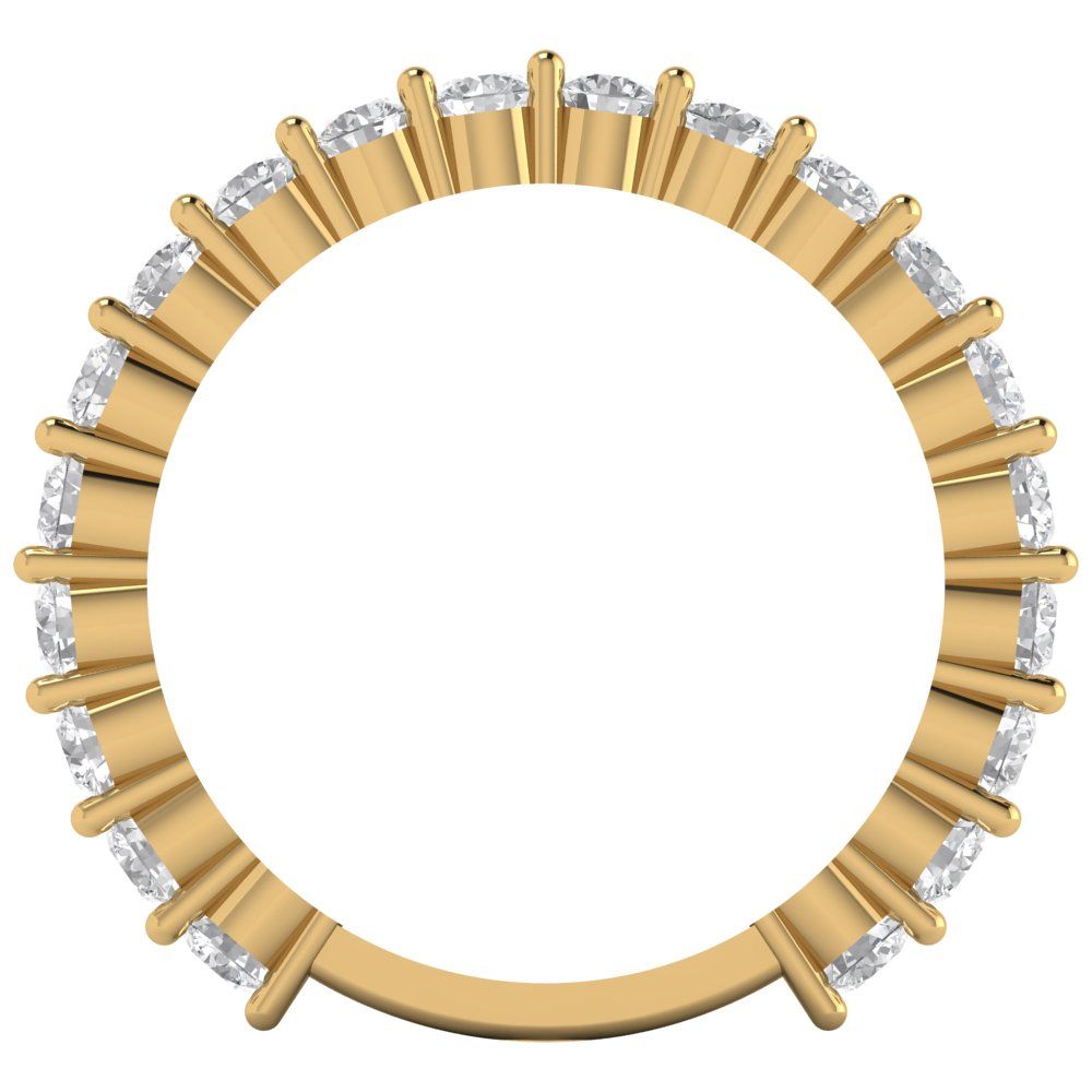 1.2 cttw White Sapphire Round Cut Yellow Gold Eternity Wedding Band