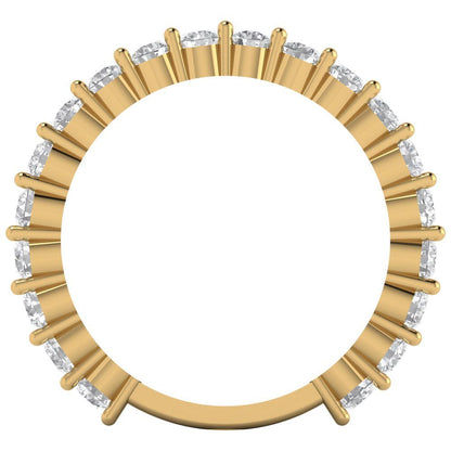 1.2 cttw White Sapphire Round Cut Yellow Gold Eternity Wedding Band