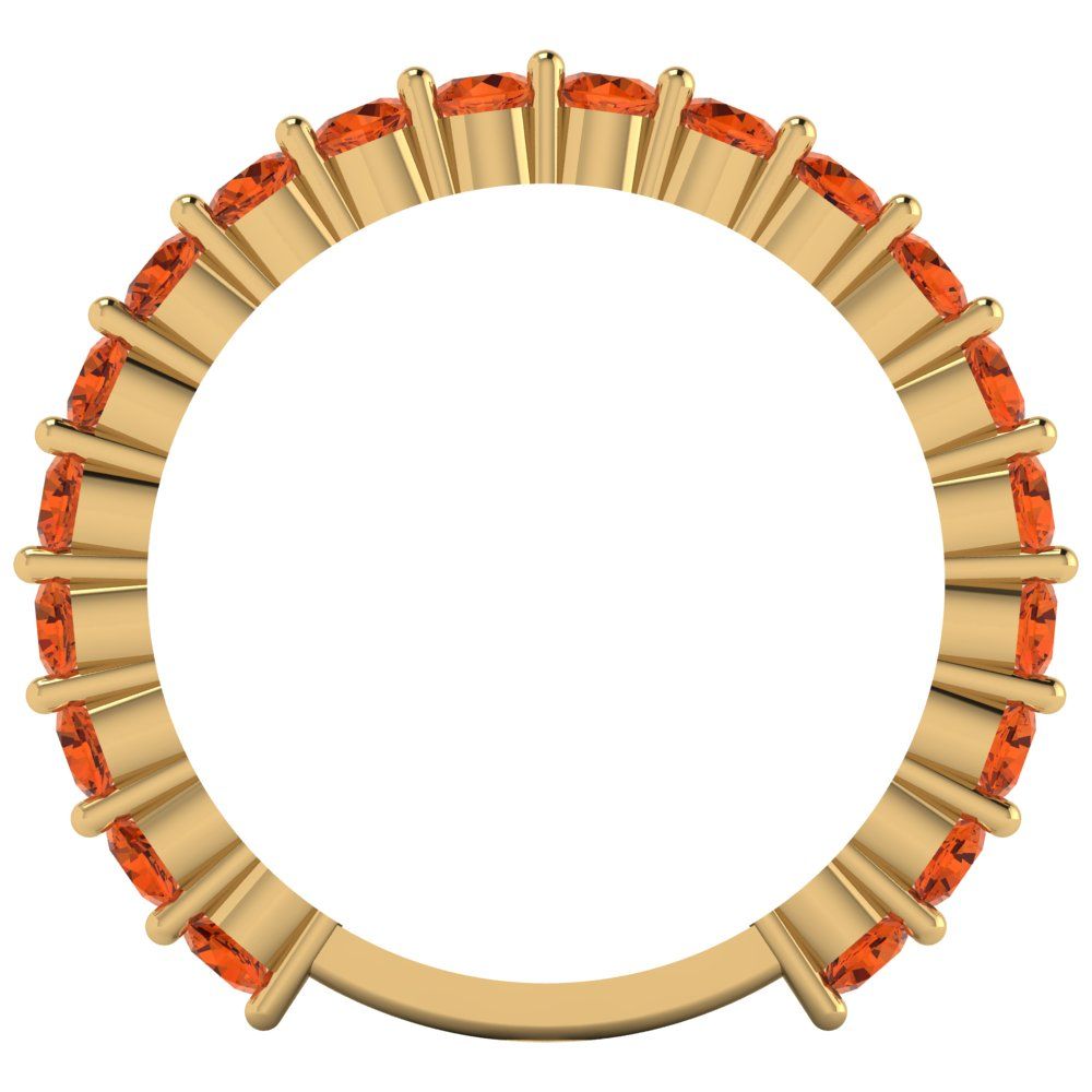 1.2 cttw Simulated Ruby Round Cut Yellow Gold Eternity Wedding Band