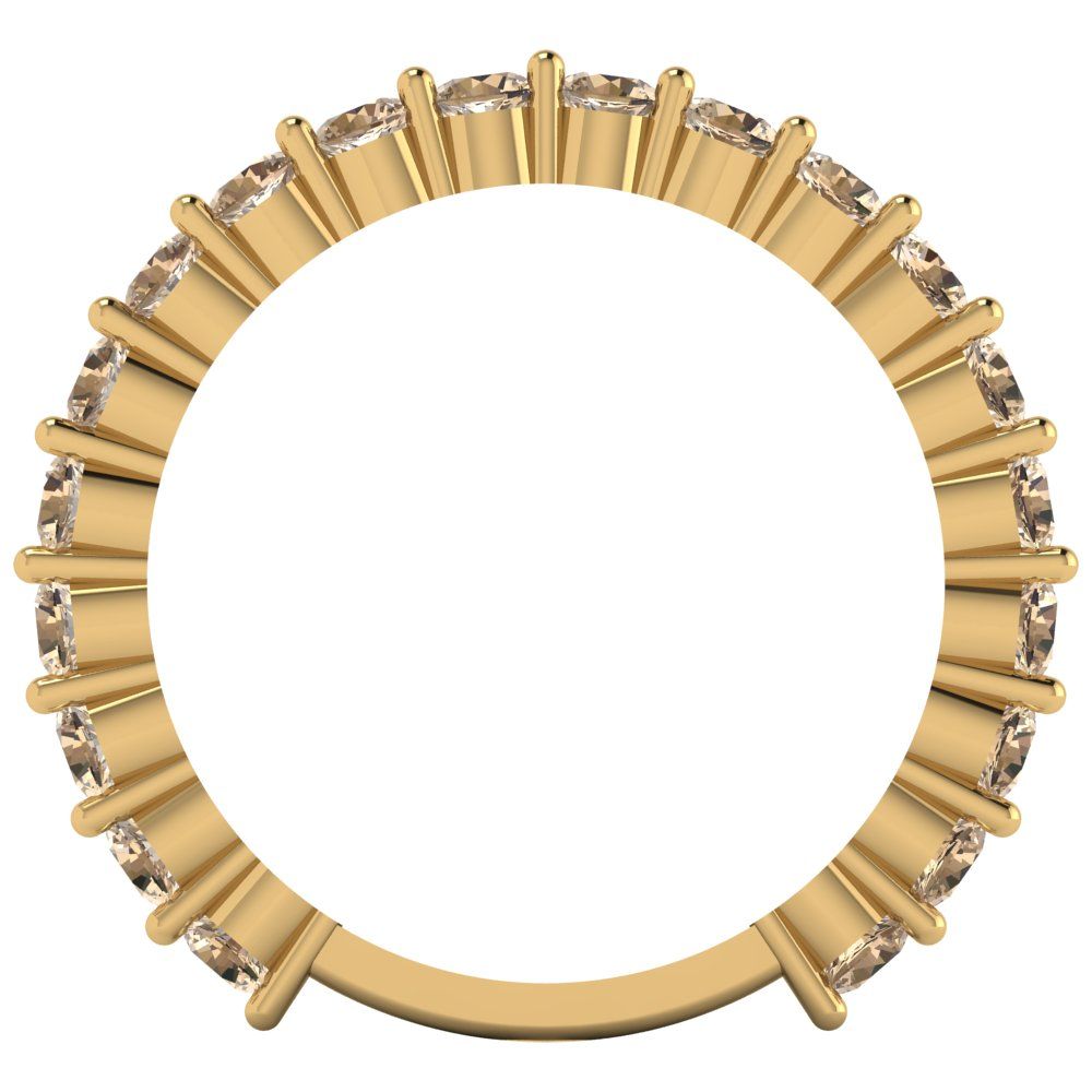 1.2 cttw Yellow Moissanite Round Cut Yellow Gold Eternity Wedding Band