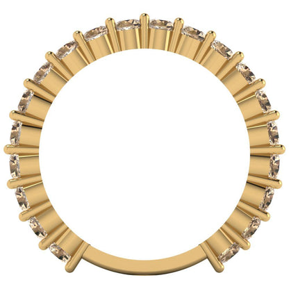 1.2 cttw Yellow Moissanite Round Cut Yellow Gold Eternity Wedding Band