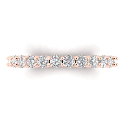 1.2 cttw Simulated Diamond Round Cut Rose Gold Eternity Wedding Band