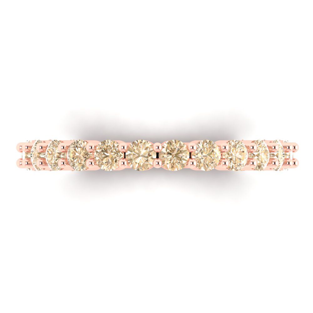 1.2 cttw Natural Morganite Round Cut Rose Gold Eternity Wedding Band