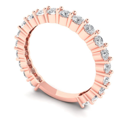 1.2 cttw Simulated Diamond Round Cut Rose Gold Eternity Wedding Band