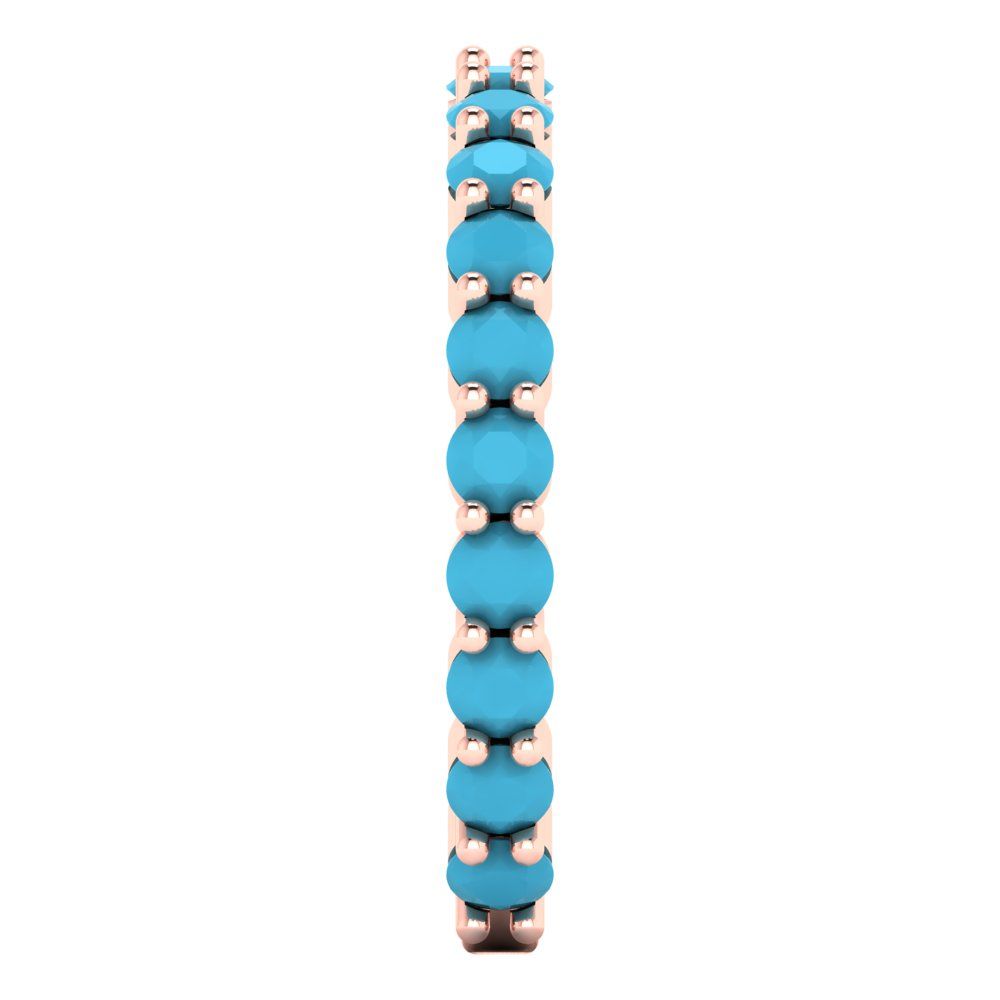 1.2 cttw Simulated Turquoise Round Cut Rose Gold Eternity Wedding Band
