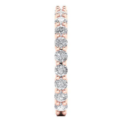 1.2 cttw White Sapphire Round Cut Rose Gold Eternity Wedding Band
