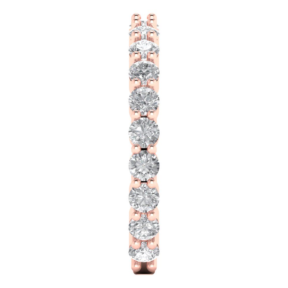 1.2 cttw Simulated Diamond Round Cut Rose Gold Eternity Wedding Band