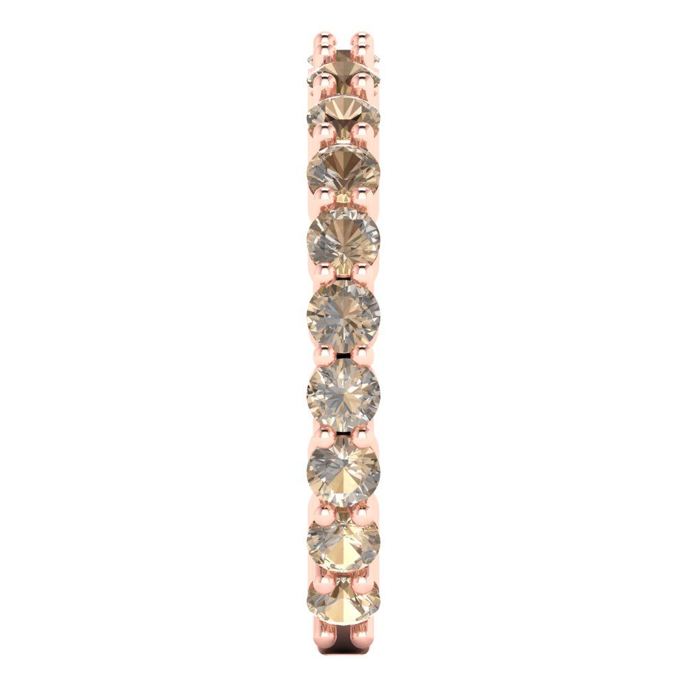 1.2 cttw Yellow Moissanite Round Cut Rose Gold Eternity Wedding Band