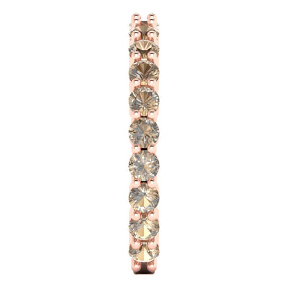 1.2 cttw Yellow Moissanite Round Cut Rose Gold Eternity Wedding Band