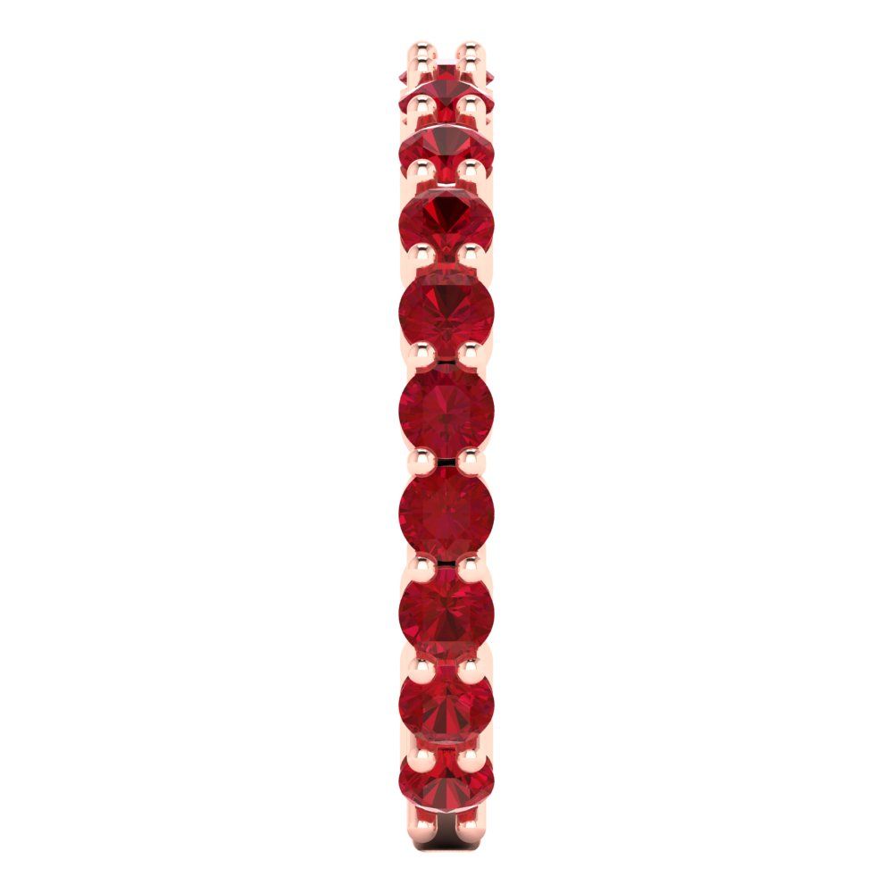 1.2 cttw Simulated Ruby Round Cut Rose Gold Eternity Wedding Band