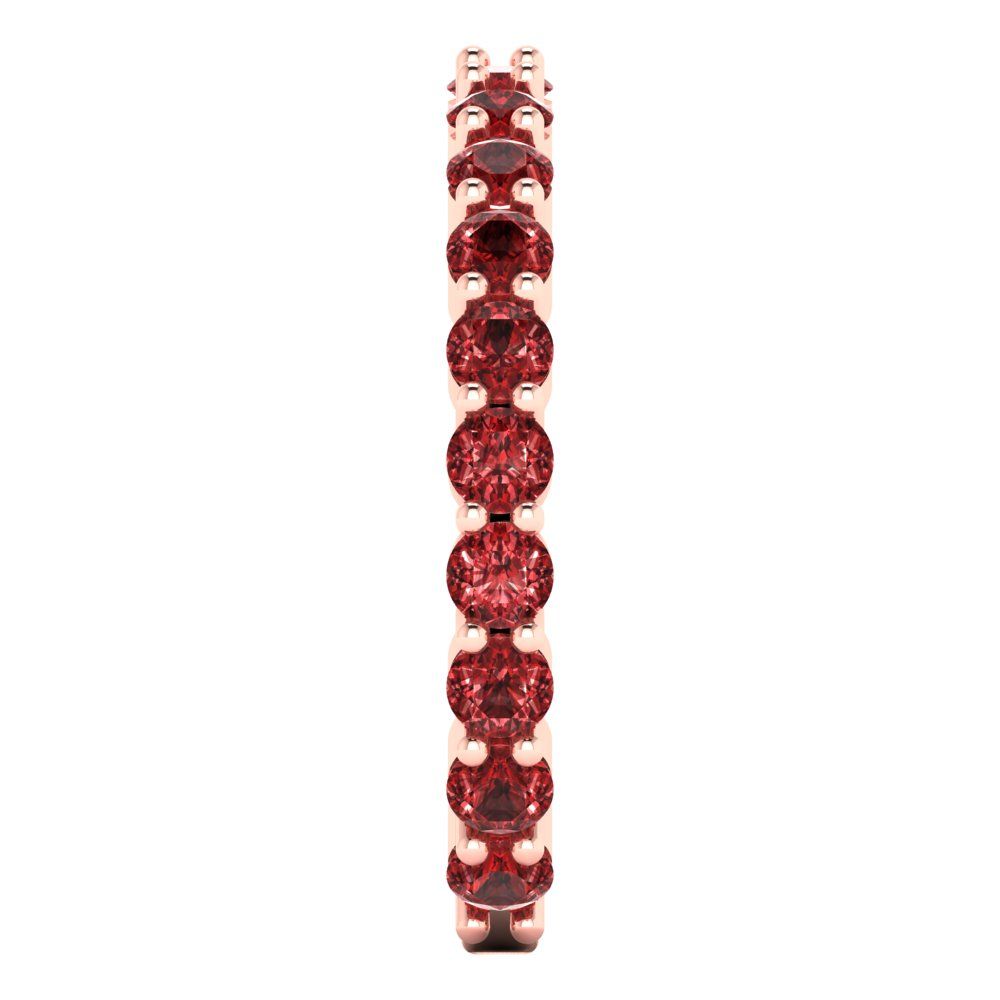 1.2 cttw Natural Garnet Round Cut Rose Gold Eternity Wedding Band
