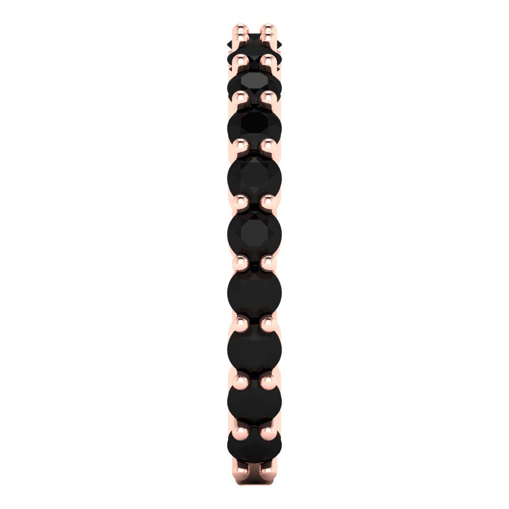 1.2 cttw Natural Onyx Round Cut Rose Gold Eternity Wedding Band