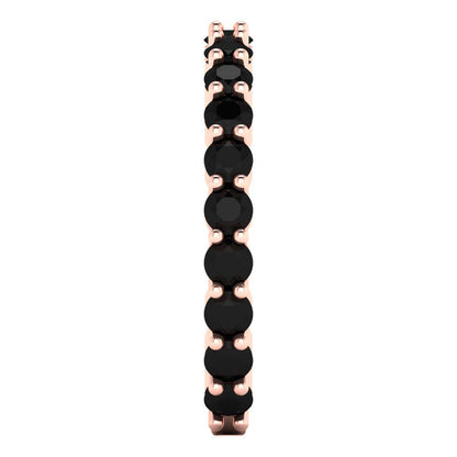 1.2 cttw Natural Onyx Round Cut Rose Gold Eternity Wedding Band