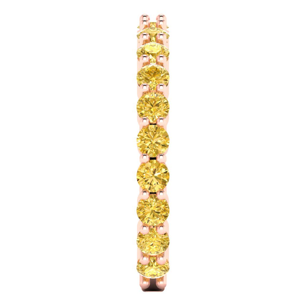 1.2 cttw Natural Citrine Round Cut Rose Gold Eternity Wedding Band