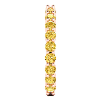 1.2 cttw Natural Citrine Round Cut Rose Gold Eternity Wedding Band