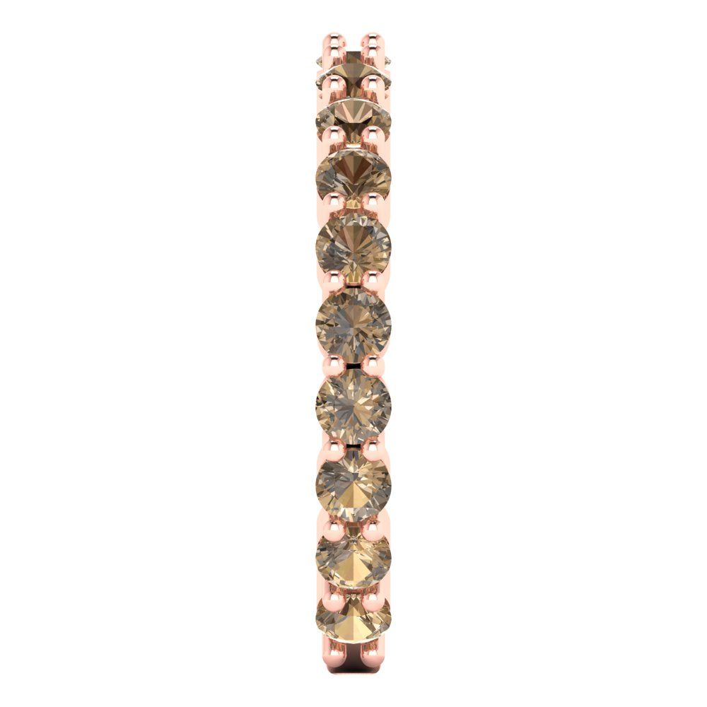 1.2 cttw Simulated Champagne Diamond Round Cut Rose Gold Eternity Wedding Band