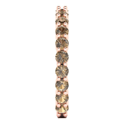1.2 cttw Simulated Champagne Diamond Round Cut Rose Gold Eternity Wedding Band