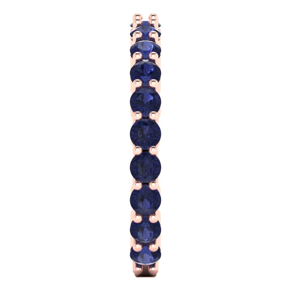 1.2 cttw Simulated Blue Sapphire Round Cut Rose Gold Eternity Wedding Band