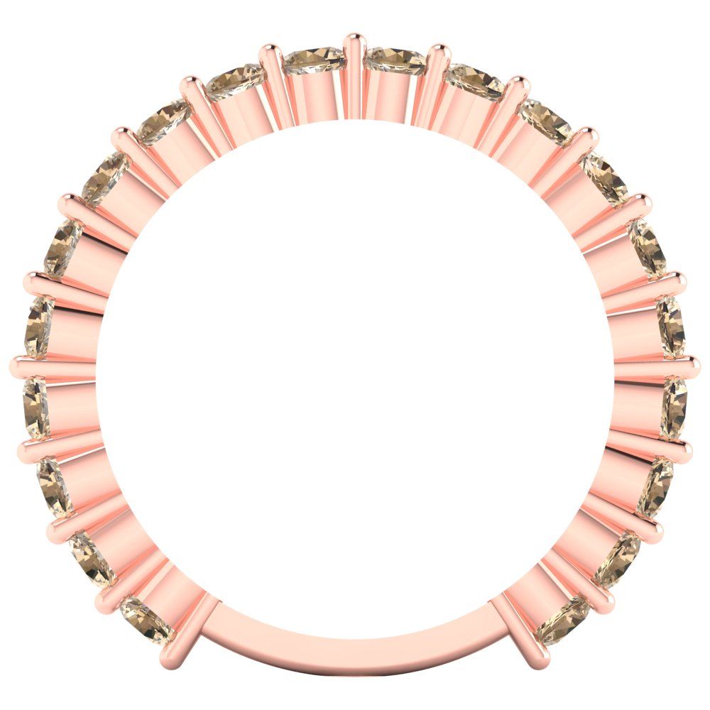 1.2 cttw Yellow Moissanite Round Cut Rose Gold Eternity Wedding Band