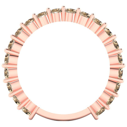 1.2 cttw Yellow Moissanite Round Cut Rose Gold Eternity Wedding Band