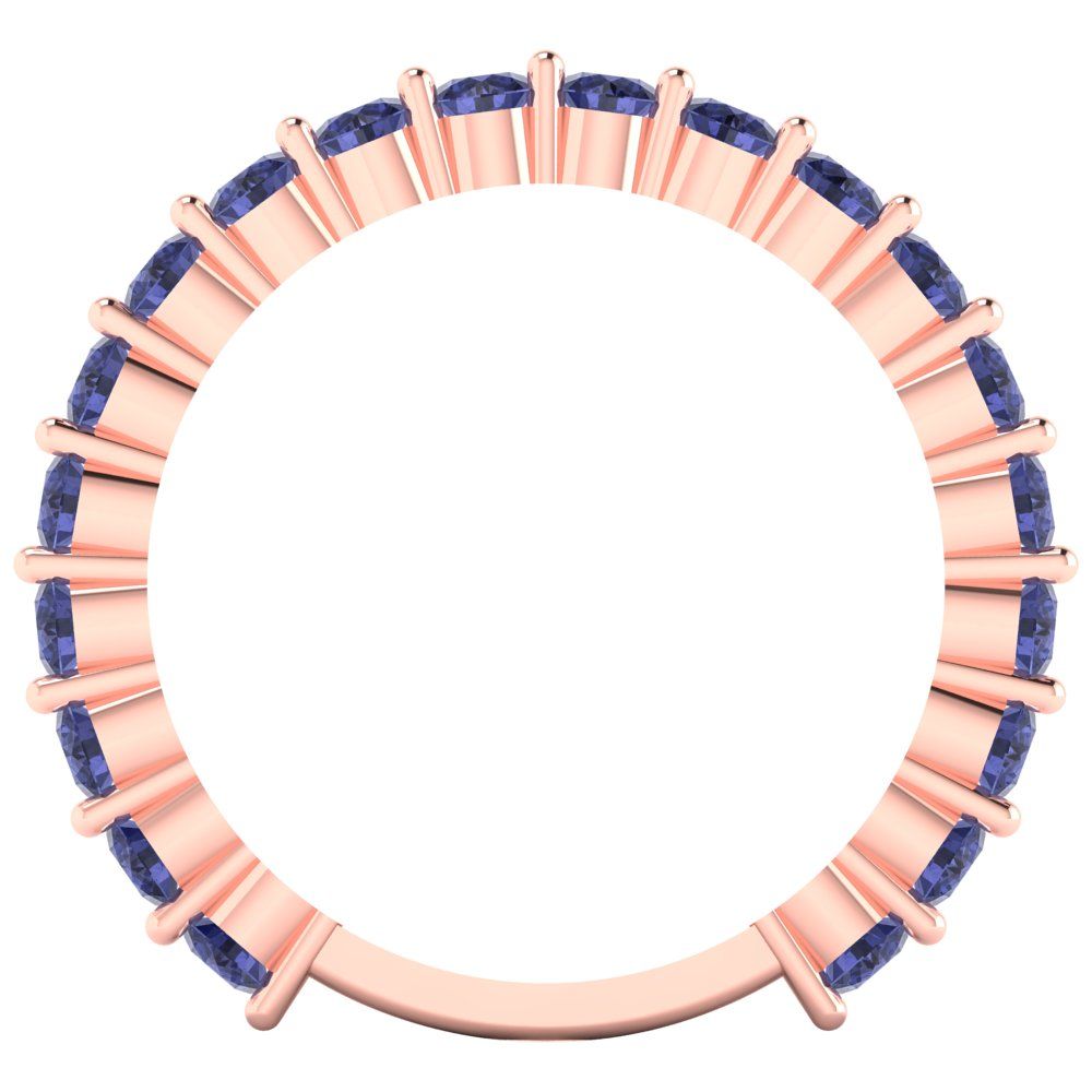 1.2 cttw Simulated Tanzanite Round Cut Rose Gold Eternity Wedding Band