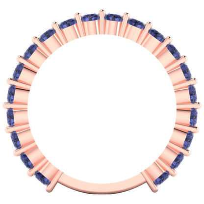 1.2 cttw Simulated Tanzanite Round Cut Rose Gold Eternity Wedding Band